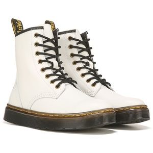 Zavala White Leather Combat Boot Size 8 Brand New Dr. Doc Marten Womens